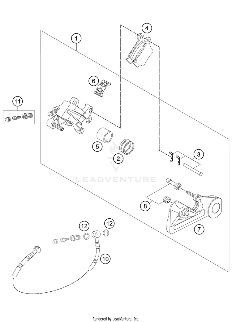 Rear Brake Caliper Schematic