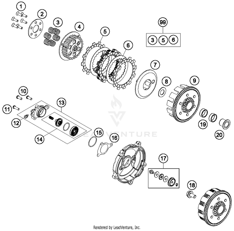 Clutch 65 SX Engine - 2014 Schematic