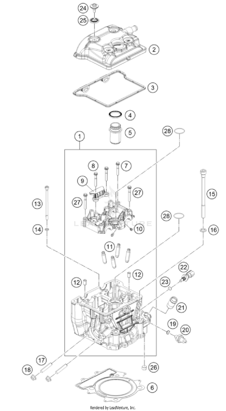 Cylinder Head 390 Adventure ENGINE - 2024 Schematic