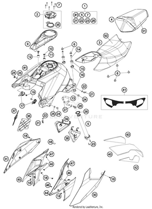Tank, Seat, Cover Schematic