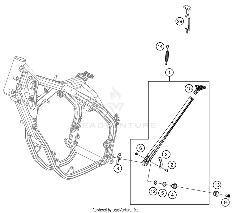 Side / Center Stand 450 EXC-F SIX DAYS CHASSIS - 2019 Schematic