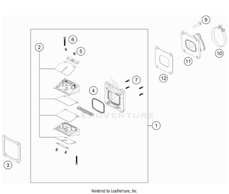 Reed Valve Case 150 / EXC / XC-W Engine - 2022 Schematic