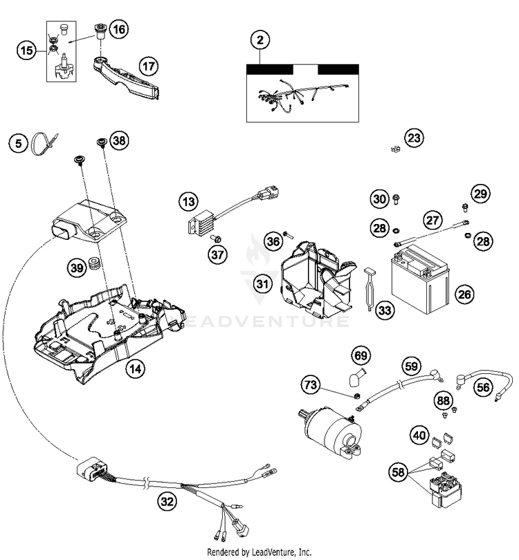 Wiring Harness 300 XCW Sixdays Chassis - 2014 Schematic