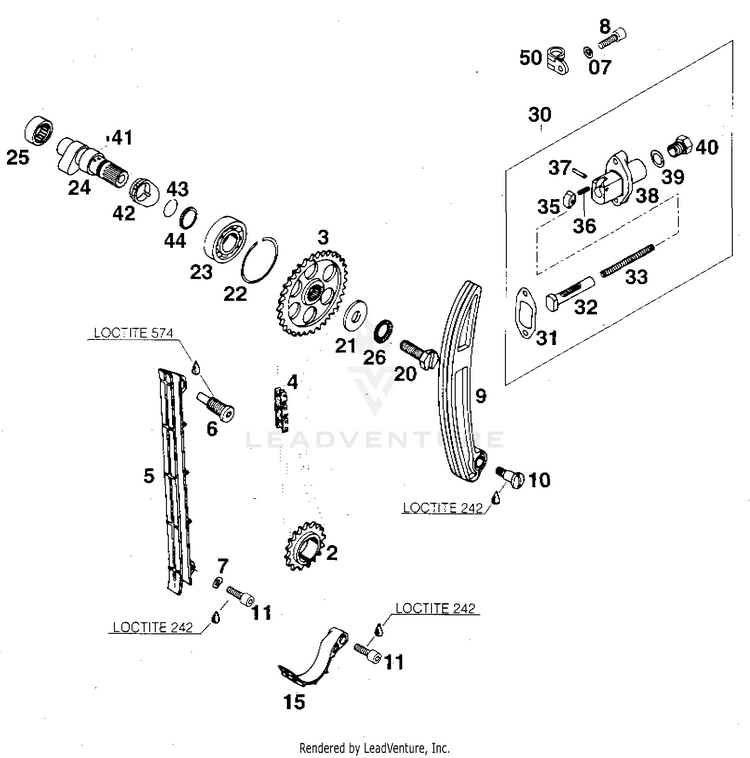 Timing Drive 620 RXC Engine - 1996 Schematic