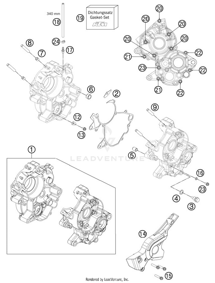 Engine Case 65 SX Engine - 2012 Schematic