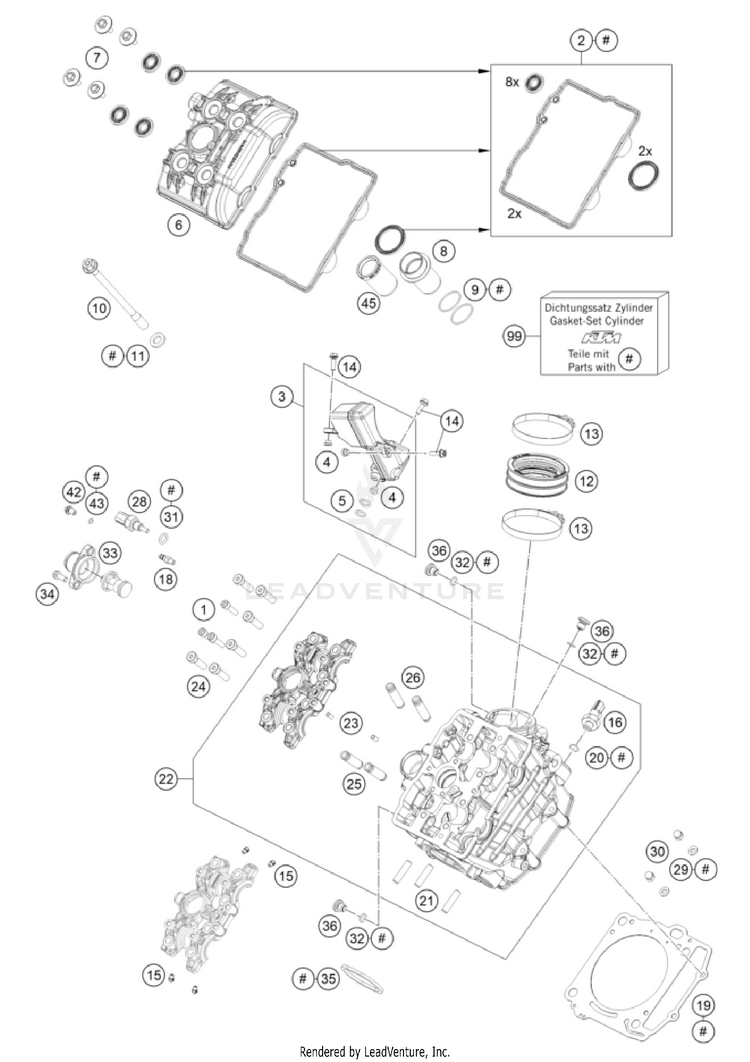 Cylinder Head Front Schematic