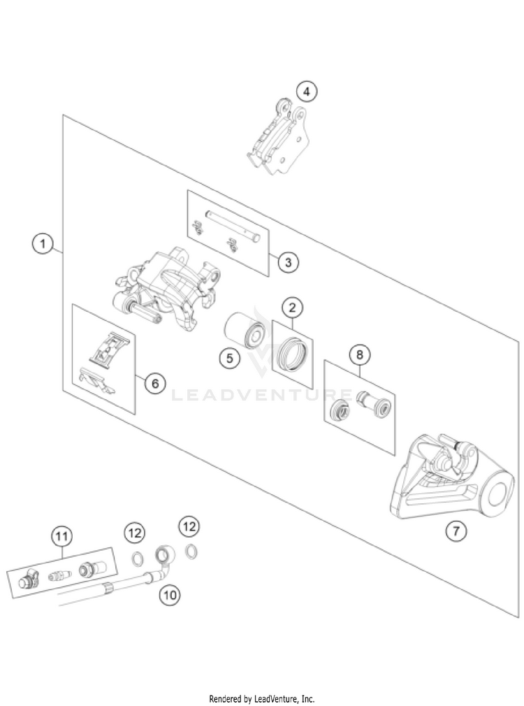 Rear Brake Caliper 350 EXC-F US CHASSIS - 2024 Schematic
