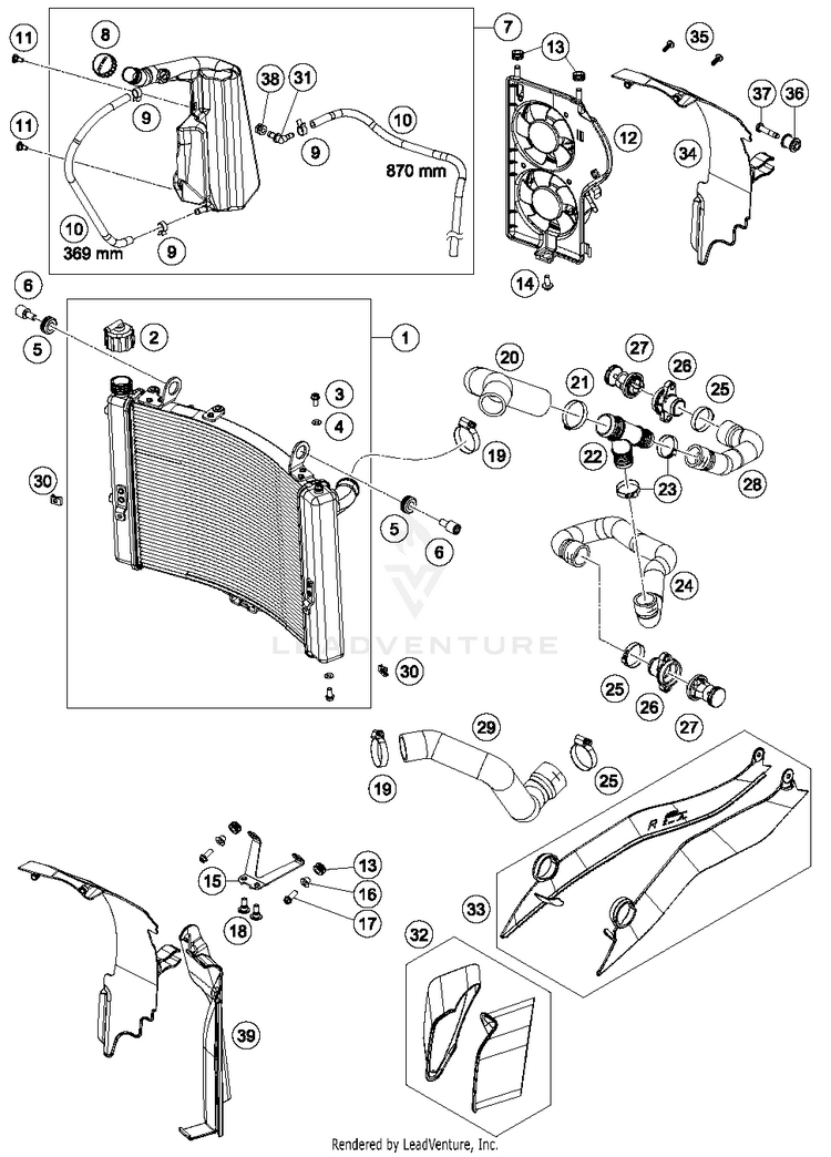 Cooling System 1290 SUPER ADVENTURE R ENGINE - 2018 Schematic