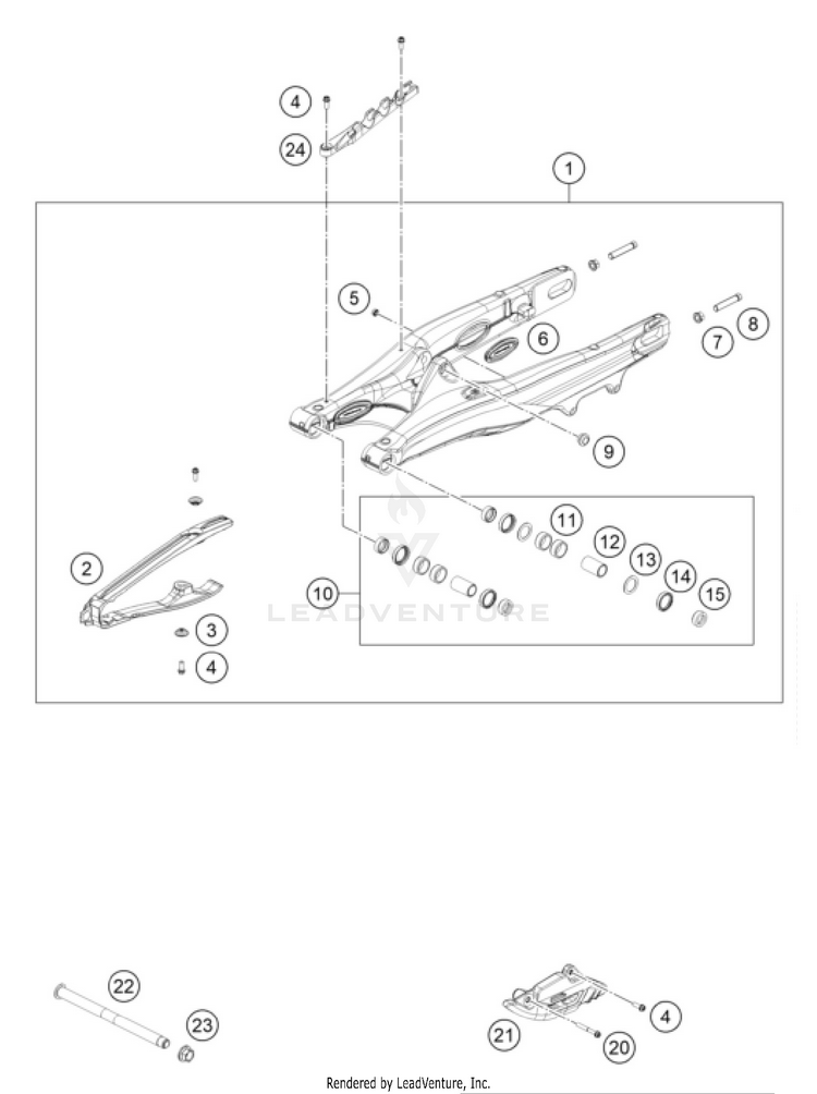 Schwingarm 300 XC-W FACTORY EDITION CHASSIS - 2025 Schematic