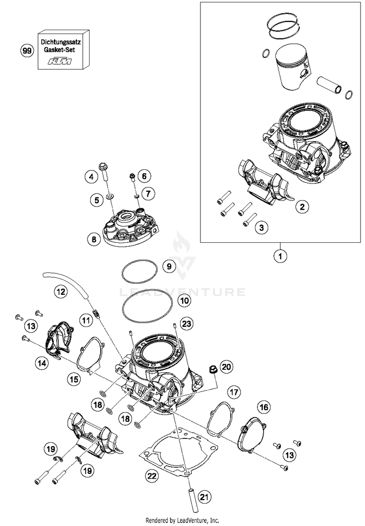 Cylinder, Cylinder Head 300 XC ENGINE - 2017 Schematic