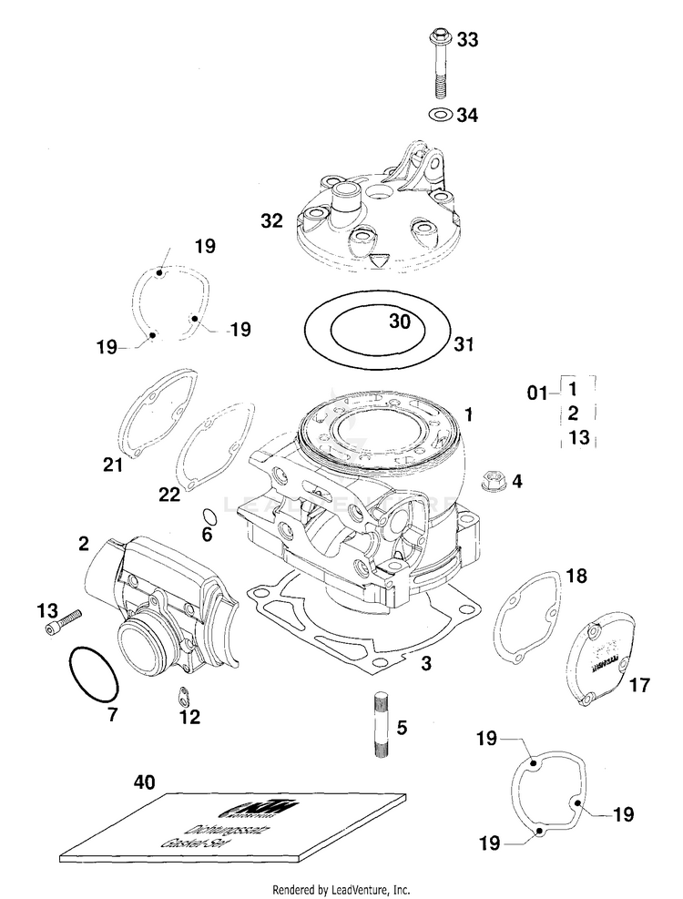 Cylinder 250 EXC Engine - 2000 Schematic