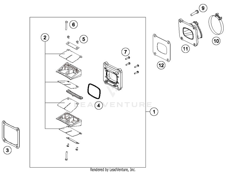Reed Valve Case 250 XC-W TPI ENGINE - 2019 Schematic