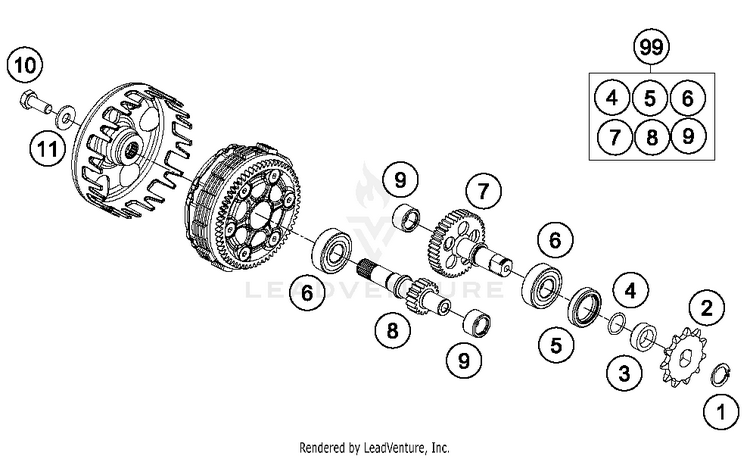 Transmission 50 SX Mini Engine - 2014 Schematic