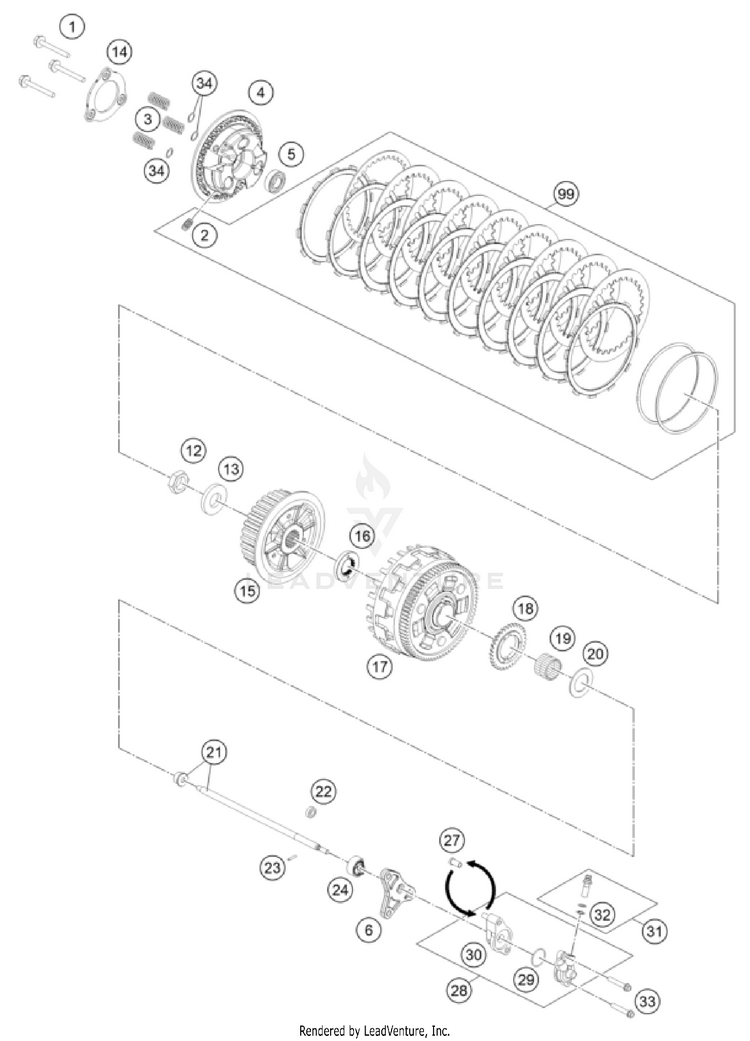 Clutch 1290 SuperDuke GT Engine - 2023 Schematic