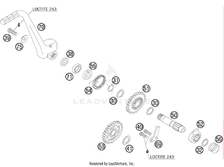 Kick Starter 150 XC Engine - 2012 Schematic