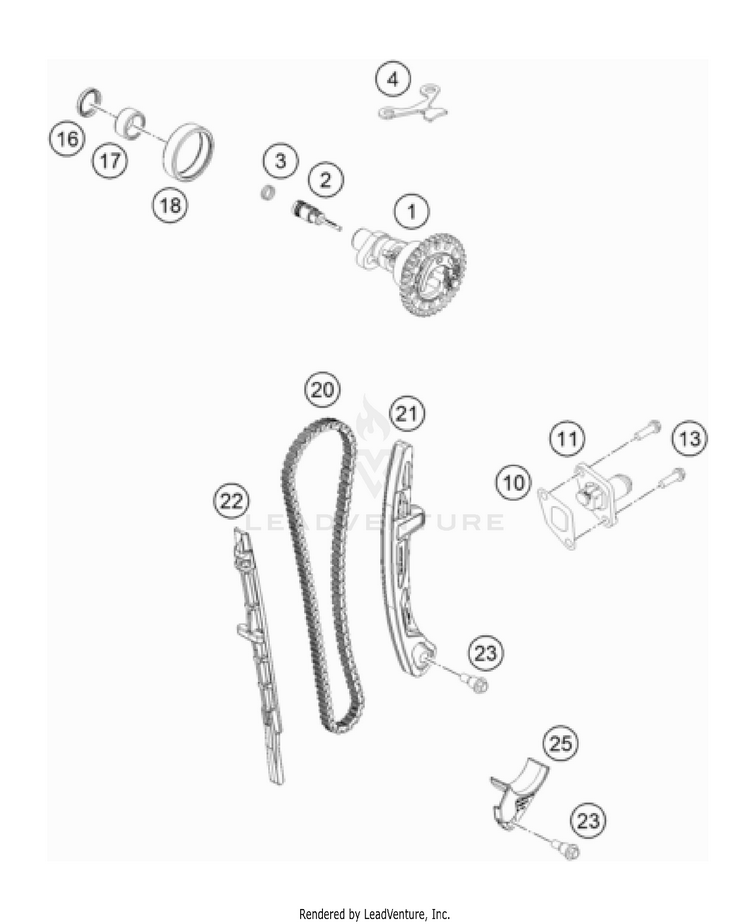 Timing Drive 500 EXC-F USA Engine - 2023 Schematic