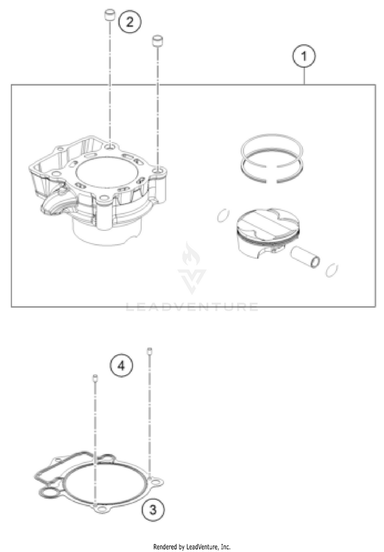 Cylinder 250 SX-F Engine - 2022 Schematic