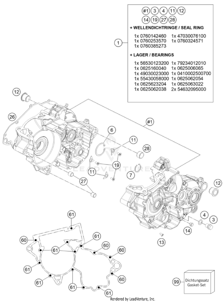 Engine Case 250 XC ENGINE - 2025 Schematic