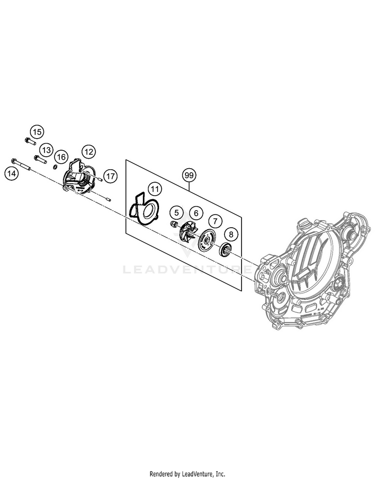 Water Pump 500 EXC-F SIX DAYS ENGINE - 2020 Schematic
