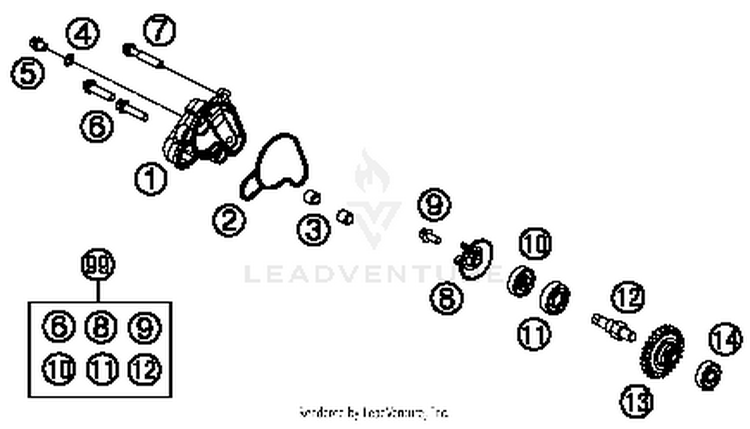 Water Pump 50 SX MINI Engine - 2016 Schematic
