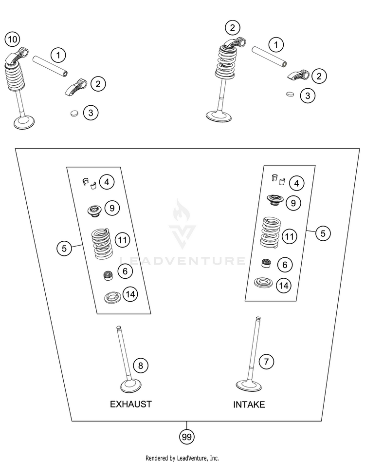 Valve Drive 350 XC-F Engine - 2021 Schematic