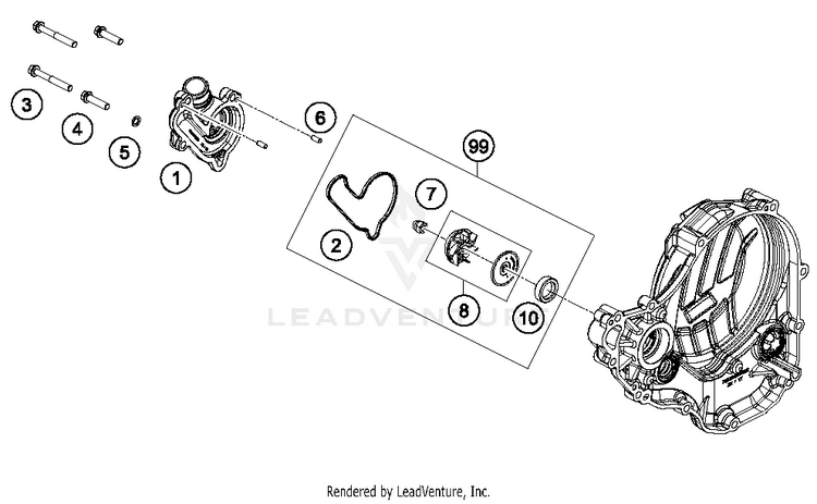 Water Pump 350 SX-F ENGINE - 2018 Schematic