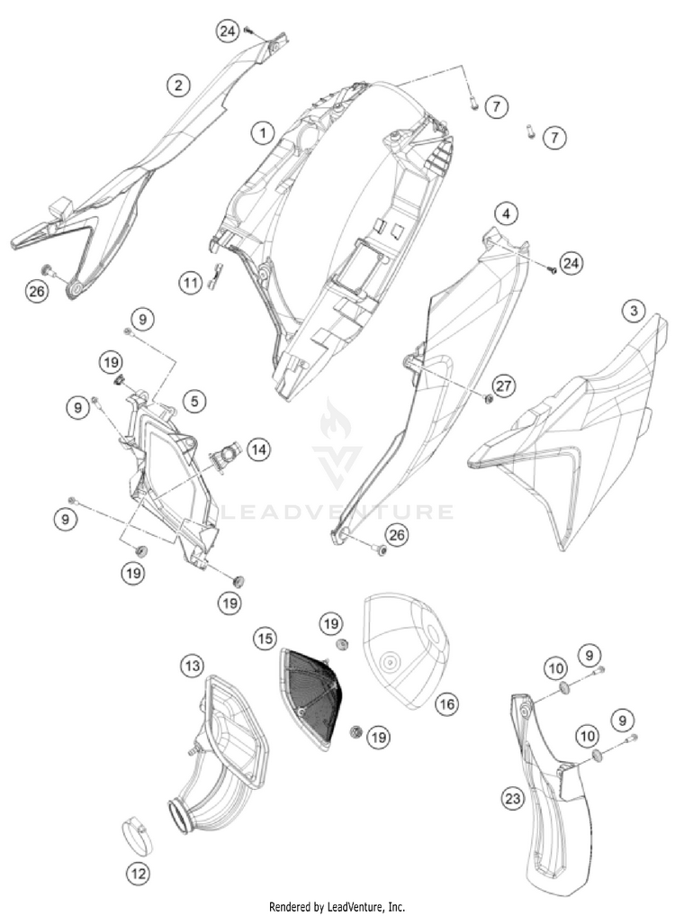 Air Filter 250 SX CHASSIS - 2023 Schematic