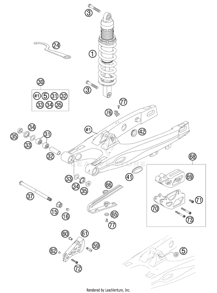 Swing Arm 85 XC Chassis - 2009 Schematic