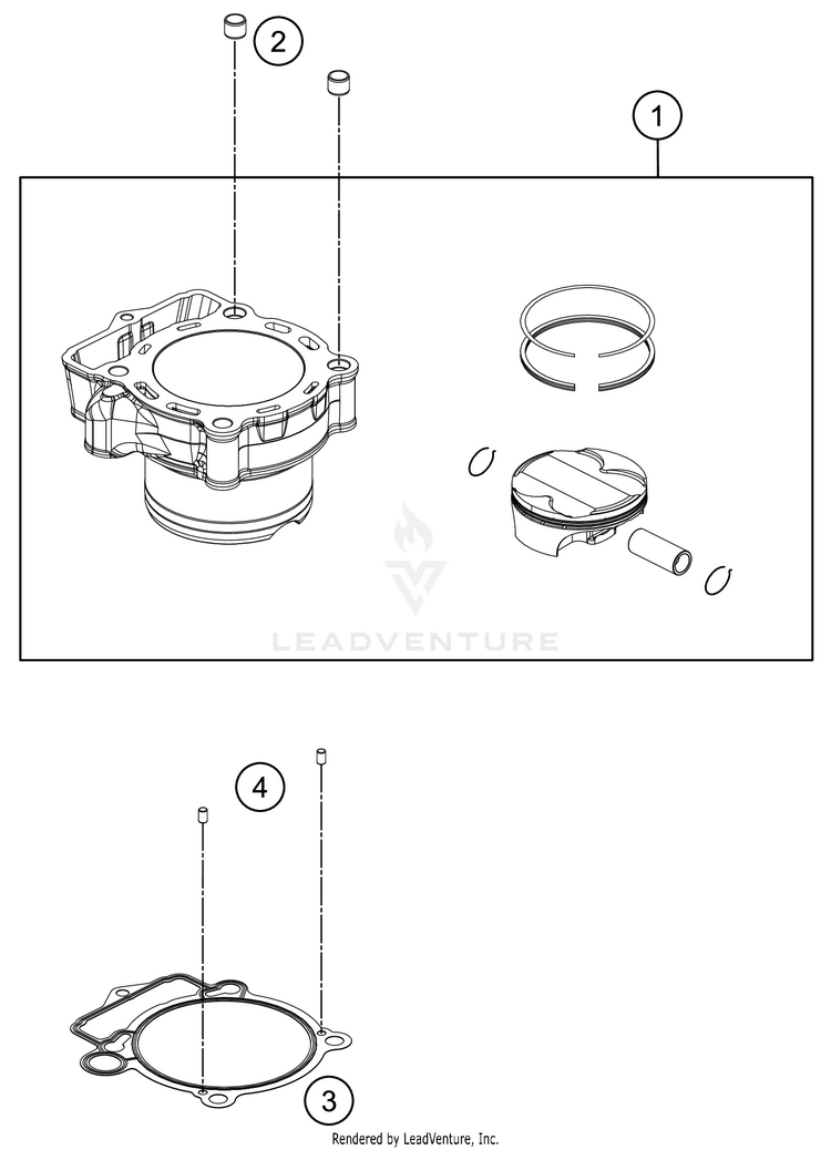 Cylinder 350 SX-F Engine - 2021 Schematic