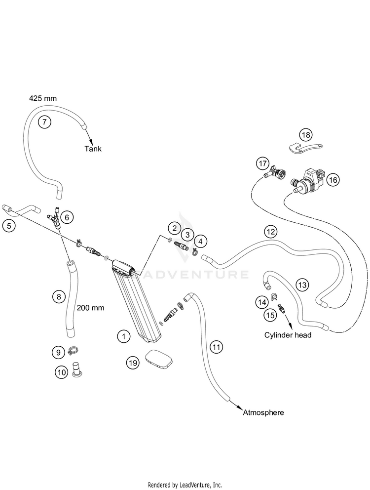 Evaporative Canister 500 EXC-F SIX DAYS Chassis - 2021 Schematic