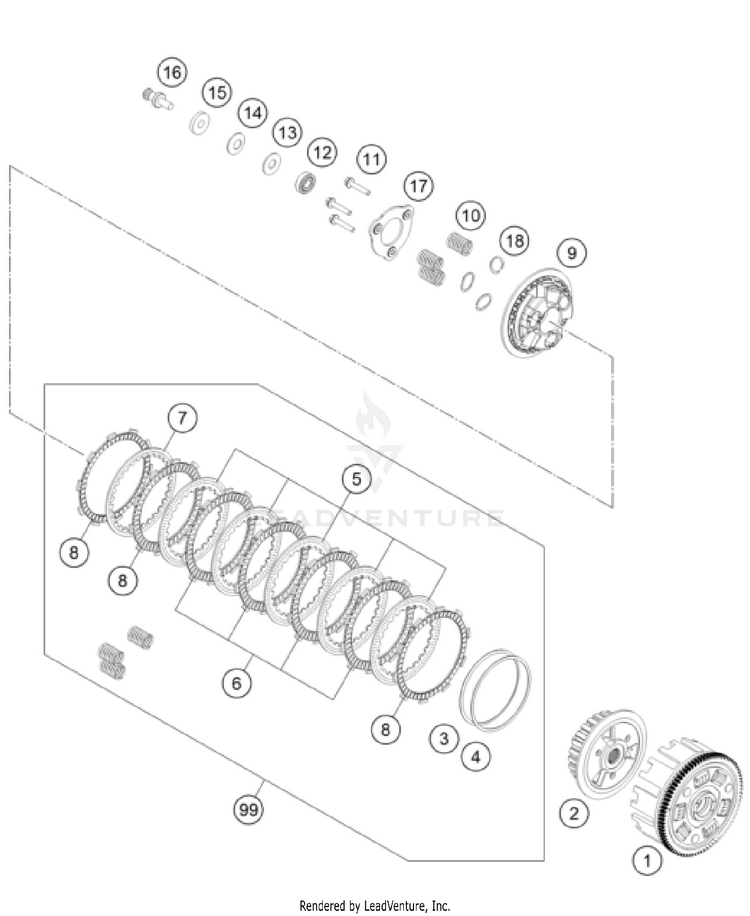 Clutch 390 Adventure ENGINE - 2024 Schematic