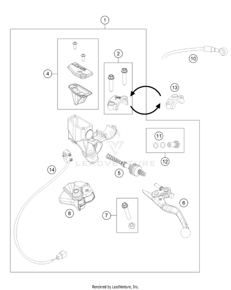 Rear Brake Control FREERIDE E-XC CHASSIS - 2023 Schematic