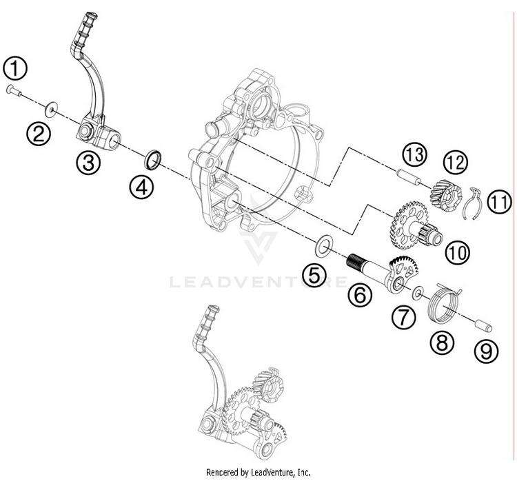 Kick Starter 50 SX Engine - 2012 Schematic