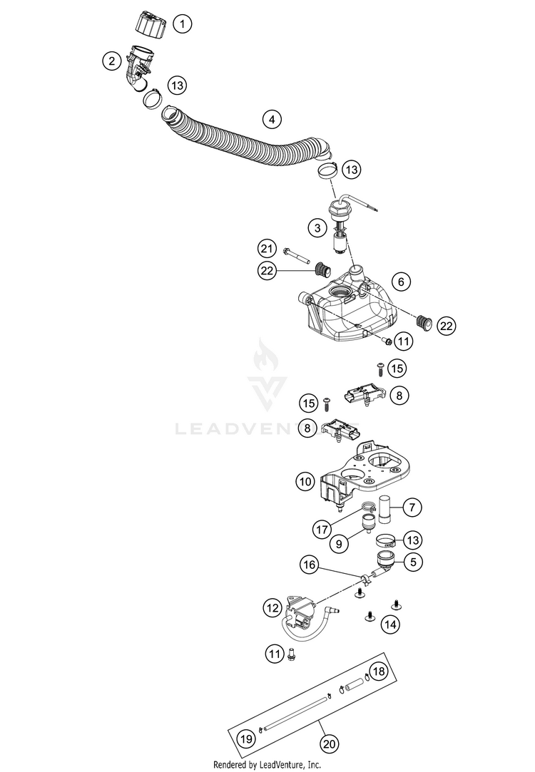 Lubricating System 250 XC TPI Engine - 2021 Schematic