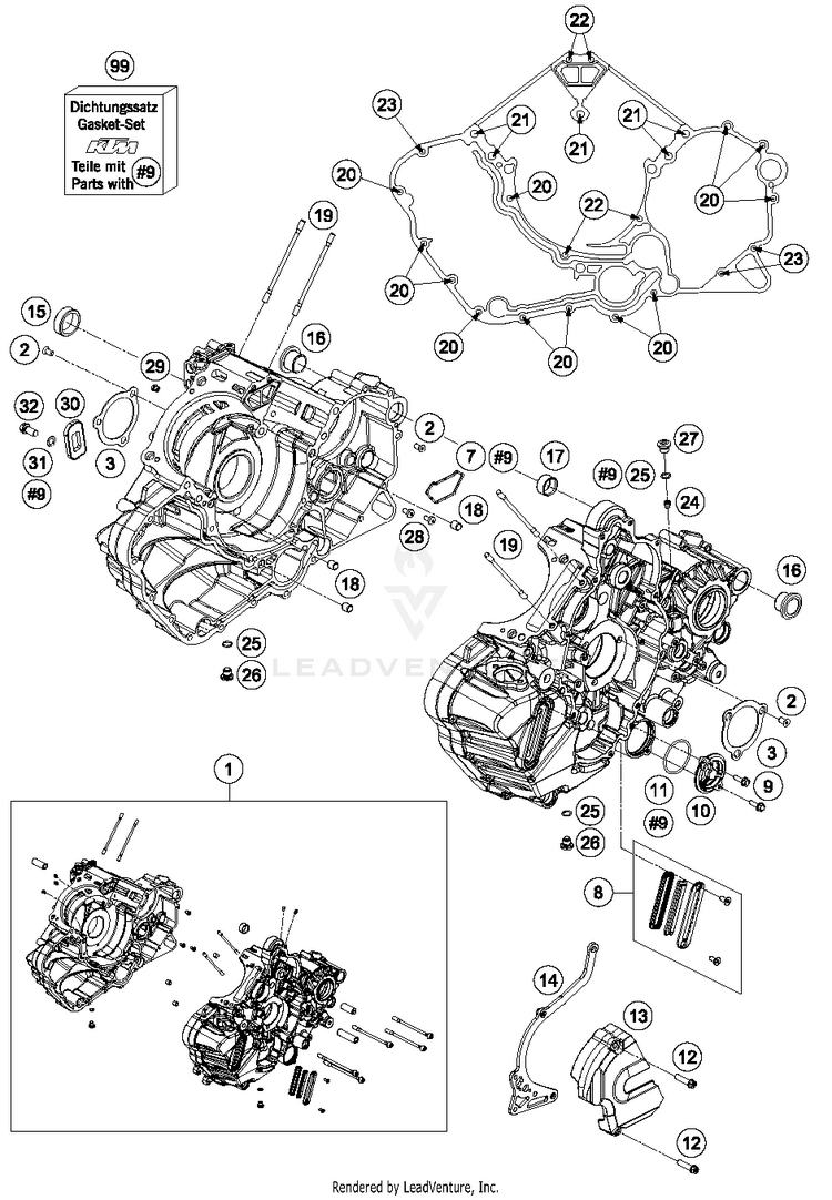 Engine Case 1290 SUPERDUKE R ORANGE Engine - 2015 Schematic
