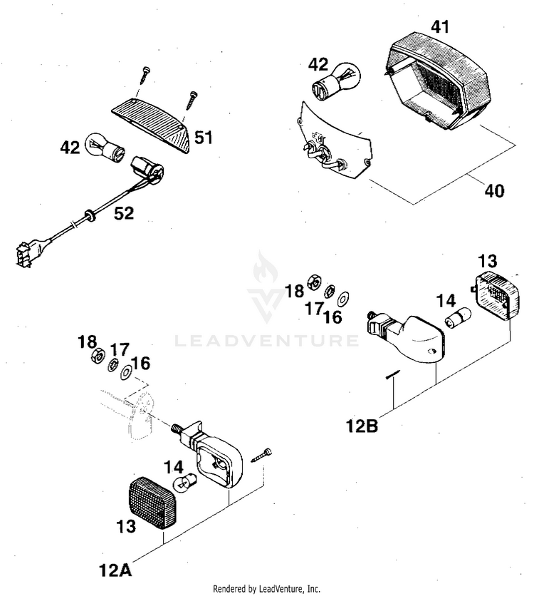 Flasher, Rear Light 360 MXC Chassis - 1997 Schematic
