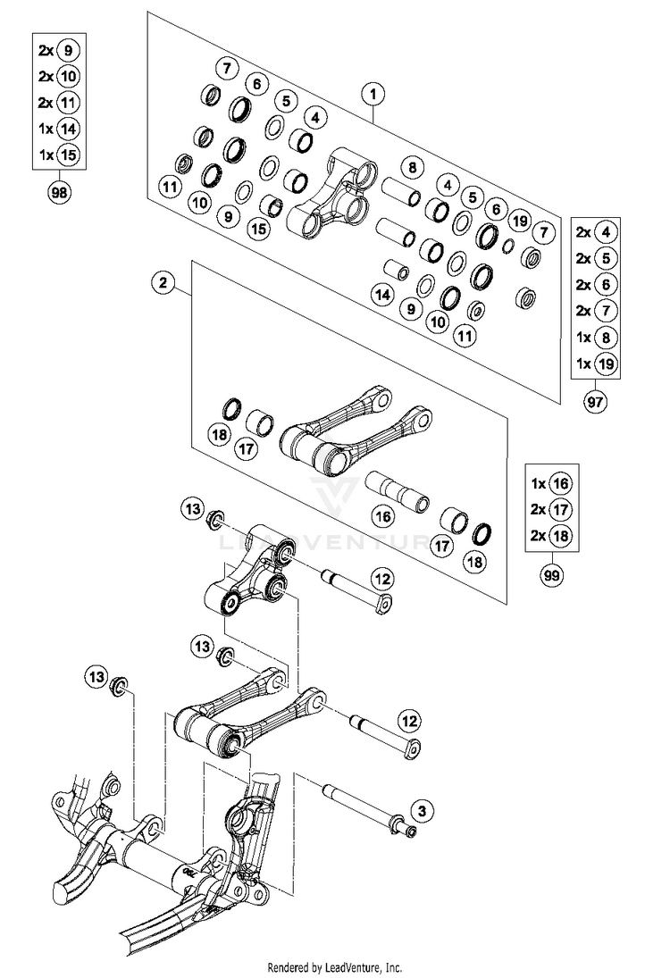 Pro Lever Linking 150 SX CHASSIS - 2017 Schematic