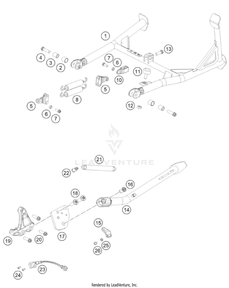 Side / Center Stand 1290 SUPER ADVENTURE R OT CHASSIS - 2024 Schematic