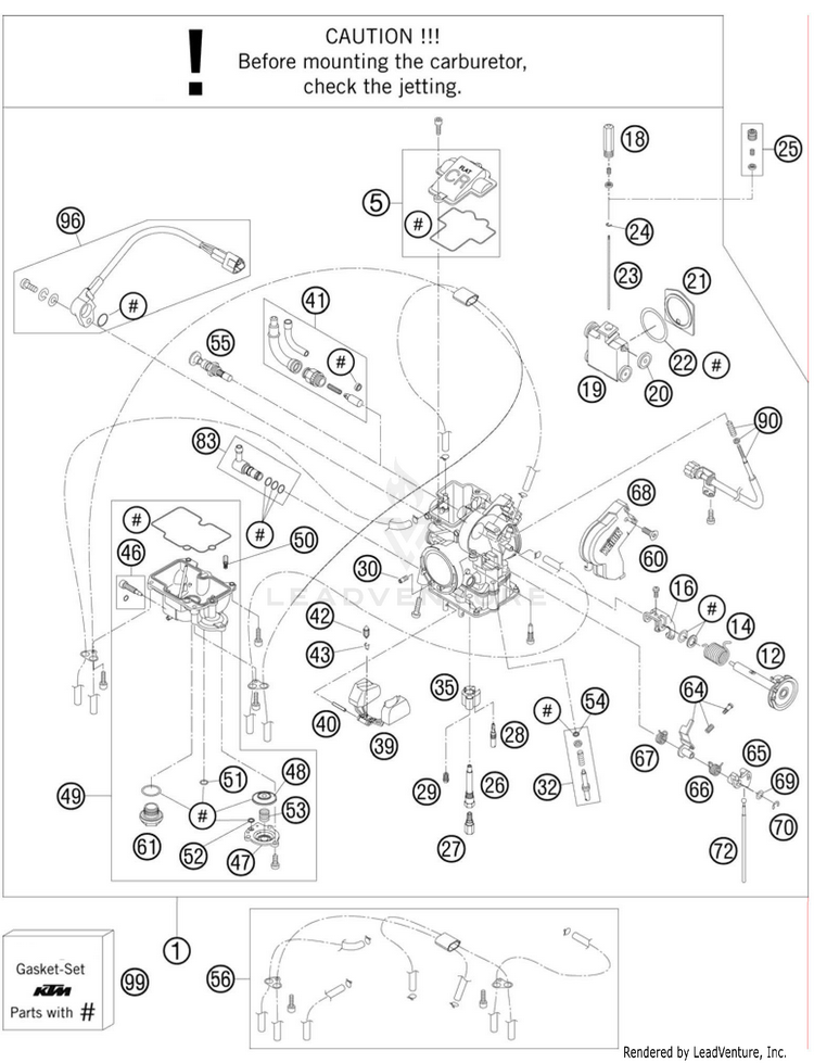 Carburetor 250 SX-F Engine - 2010 Schematic