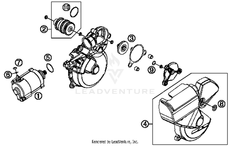 Electric Starter 300 XCW Sixdays Engine - 2014 Schematic