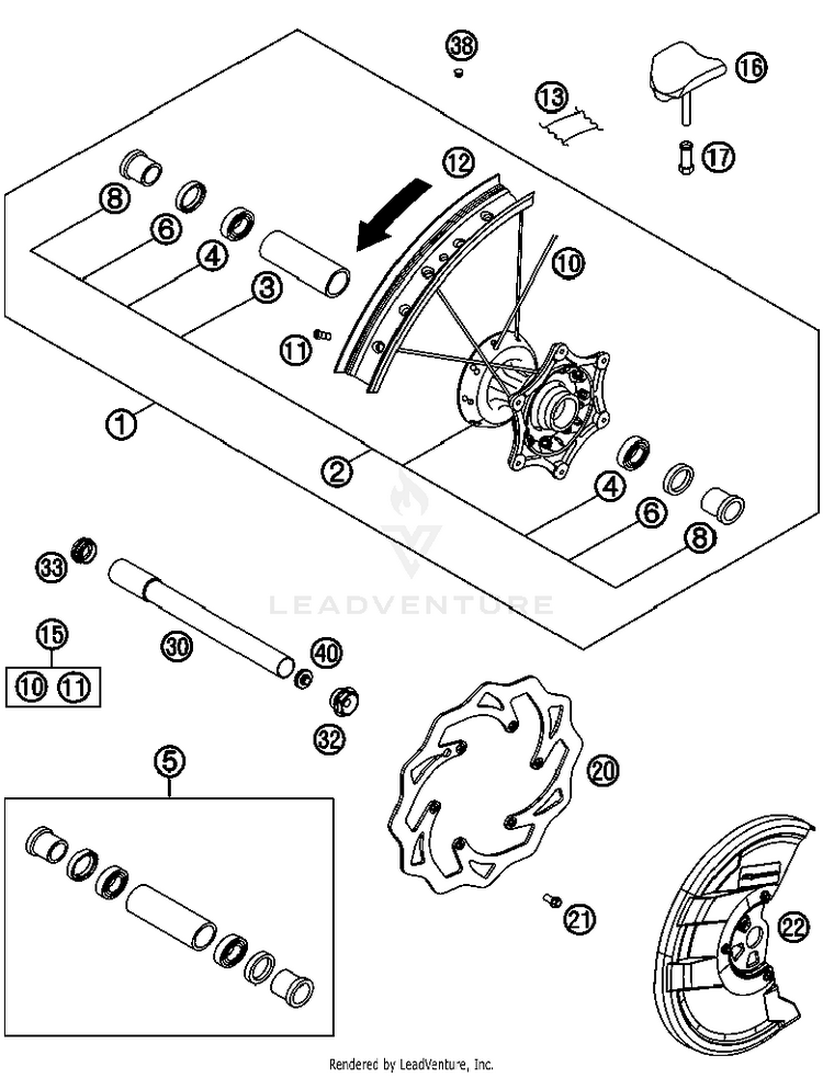 Front Wheel 450 SX-F FACT. REPL. USA Chassis - 2012 Schematic