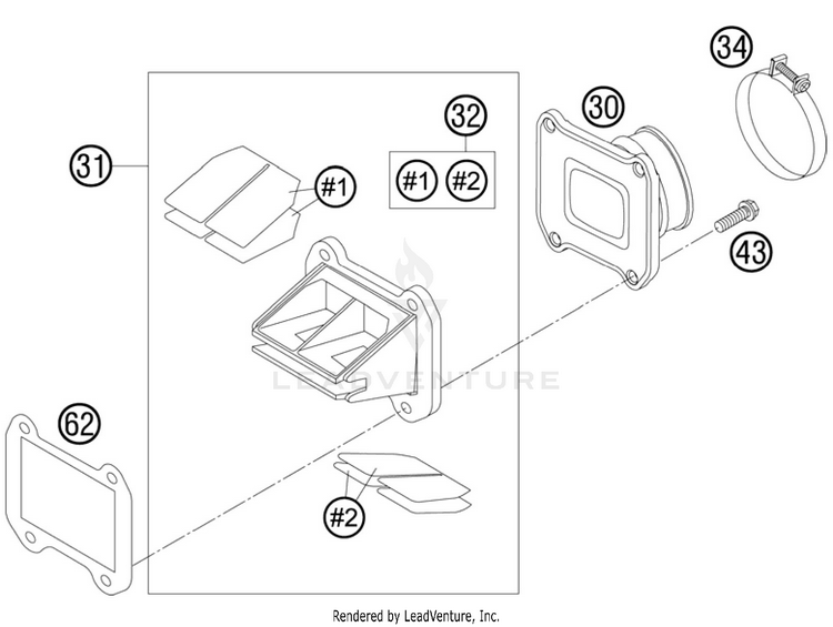 Reed Valve Case 250 XC Engine - 2011 Schematic