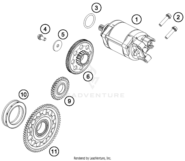 Electric Starter 500 EXC-F ENGINE - 2018 Schematic