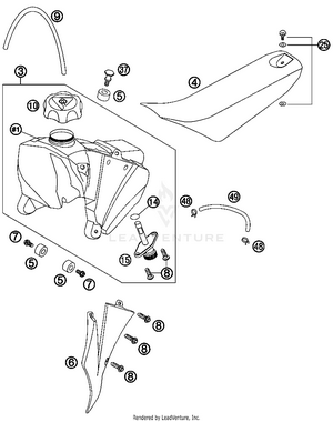 Tank, Seat, Cover Schematic