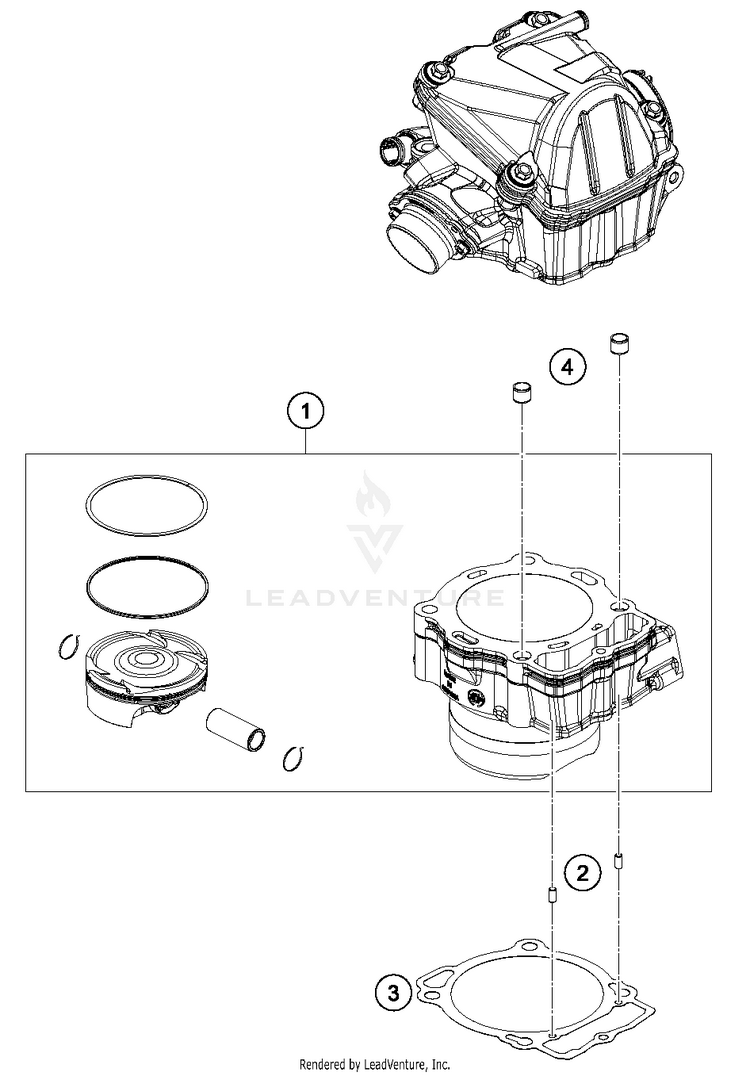 Cylinder 500 EXC-F ENGINE - 2018 Schematic