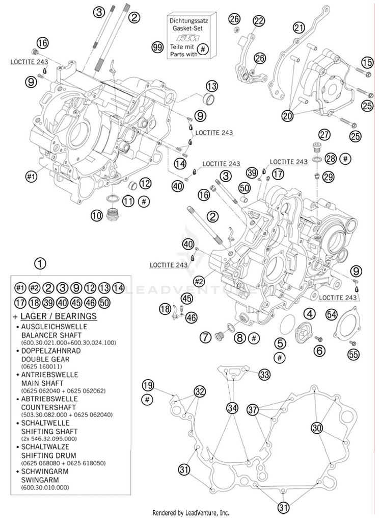 Engine Case 990 Supermoto T Engine - 2010 Schematic