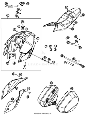 Tank, Seat, Cover Schematic