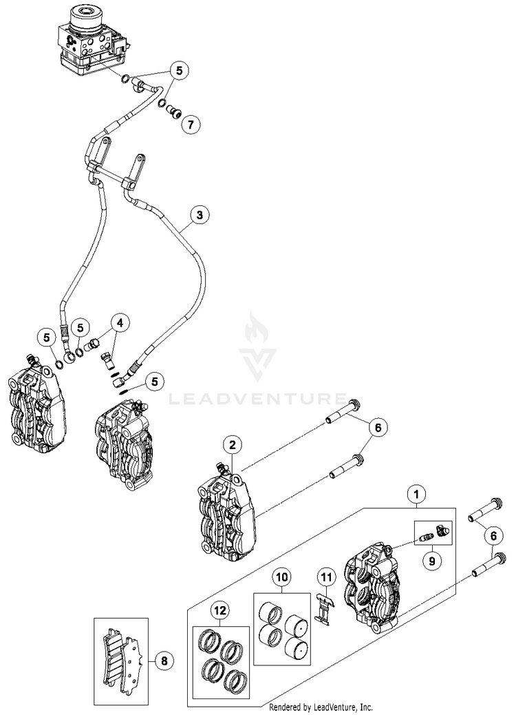 Break Caliper Front 1290 SUPERDUKE R BLACK Chassis - 2015 Schematic