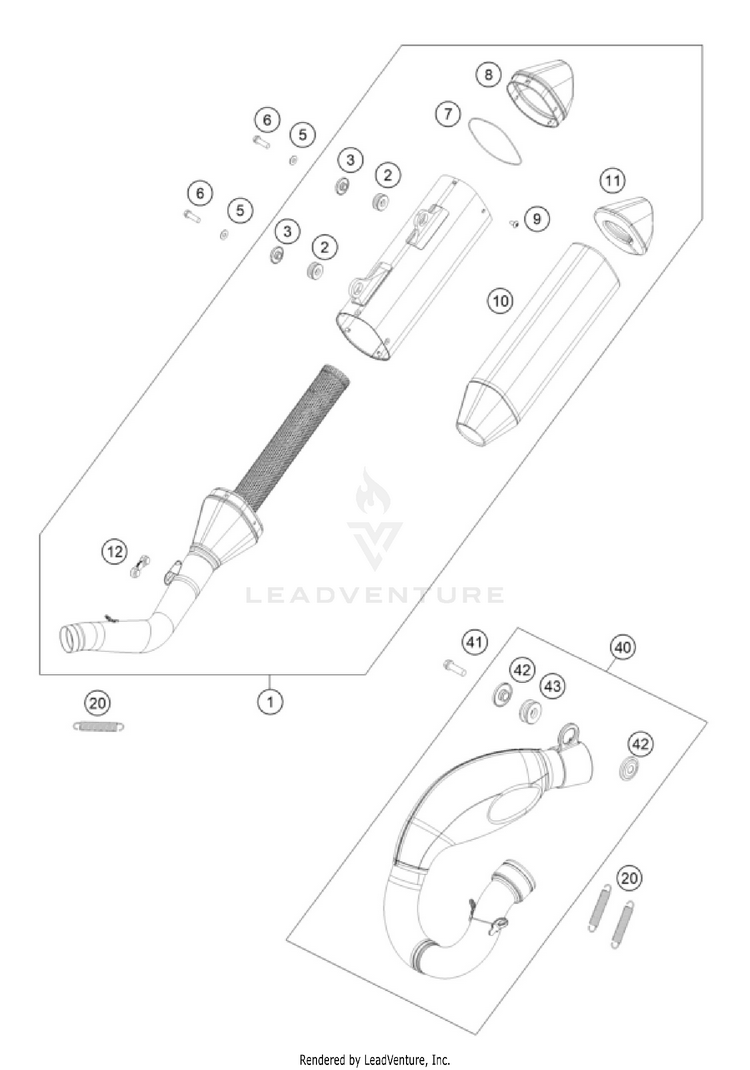 Exhaust System 250 SX-F CHASSIS - 2026 Schematic