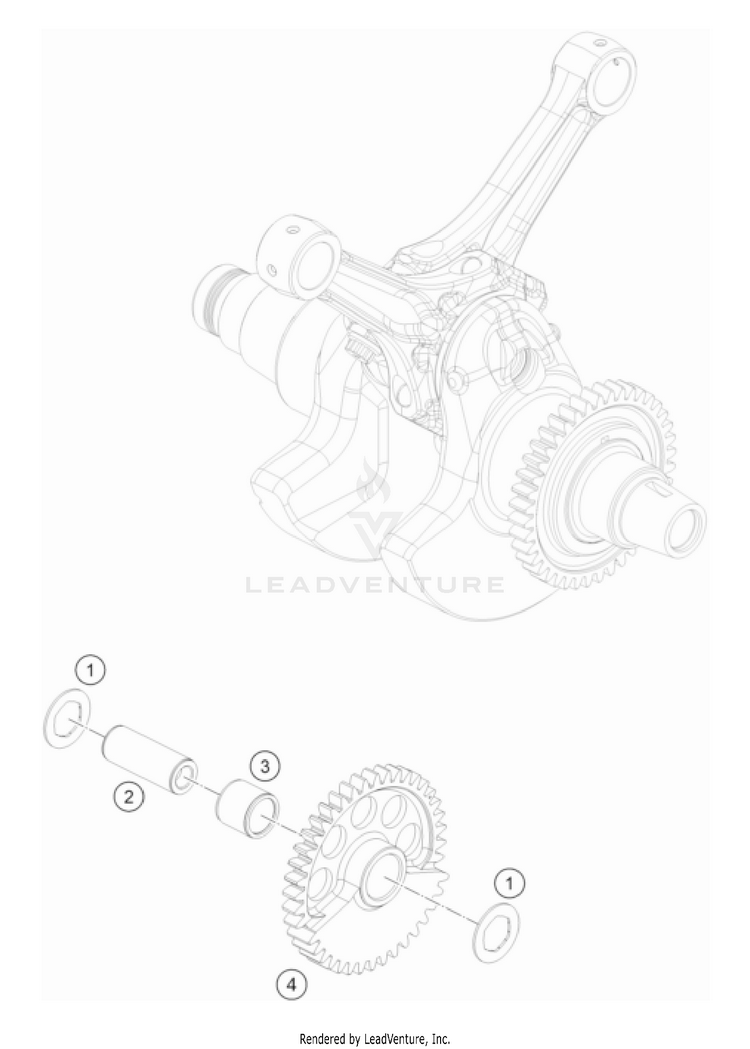 Balancer Shaft 1290 SUPER ADV. S/R Engine - 2022 Schematic